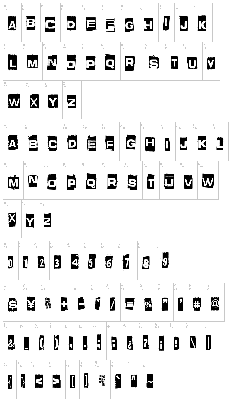What is this - some kind of joke font map